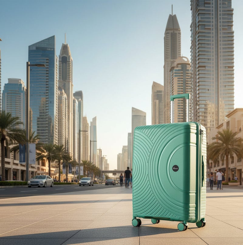 SENATOR Unisex Hard Case Large Checked Luggage Lightweight PP Fashion Trolley Luggage with 360° Degree 4 Twin Wheel and Safe Zippers KH1010 Green - Image 2